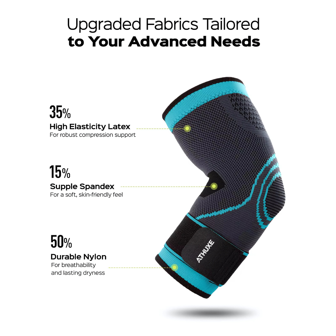 Athuxe Elbow Compression Sleeve – Neoprene Support Brace for Pain Relief, Tennis, Weightlifting & Fitness – Men & Women
