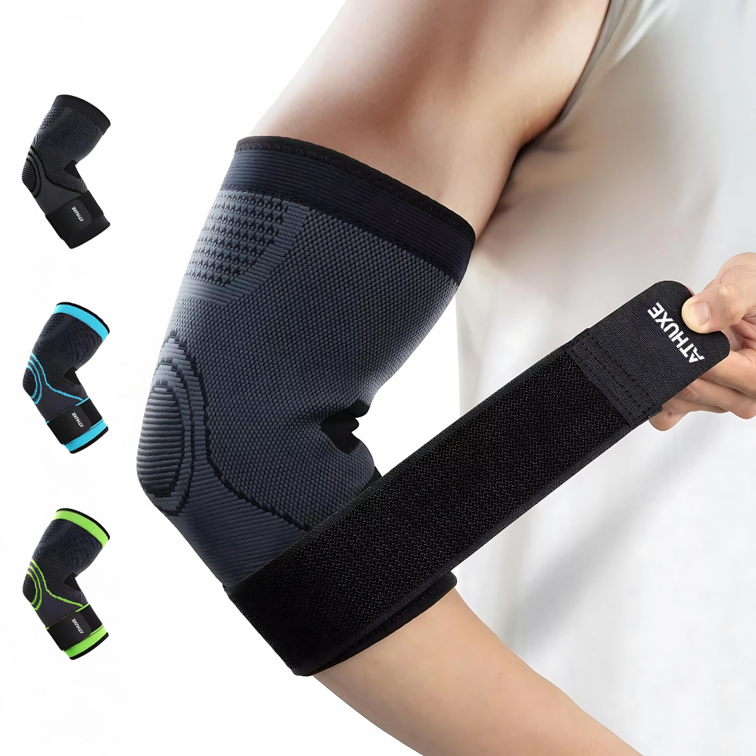 Athuxe Elbow Compression Sleeve – Neoprene Support Brace for Pain Relief, Tennis, Weightlifting & Fitness – Men & Women
