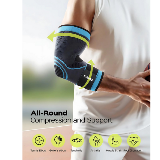 Athuxe Elbow Compression Sleeve – Neoprene Support Brace for Pain Relief, Tennis, Weightlifting & Fitness – Men & Women