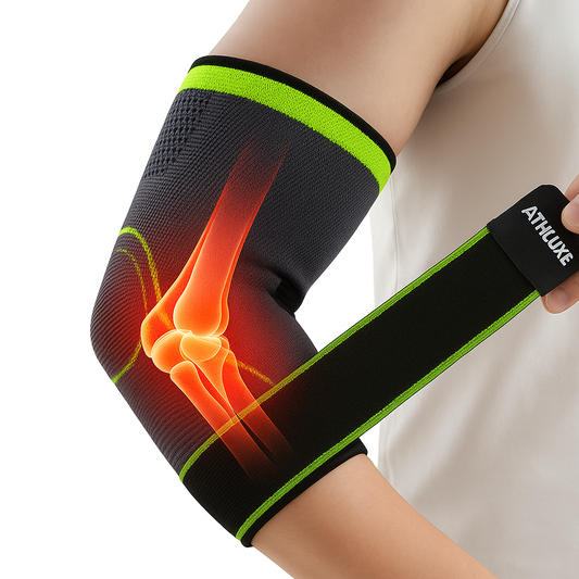 Elbow Compression Sleeve Brace - Support for Arthritis, Tennis Elbow, Tendonitis Pain Relief & Recovery for Weightlifting & Sports
