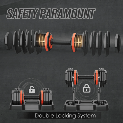Adjustable Dumbbell Set 2x 25LB Dumbbell for Men & Women Body Building Training
